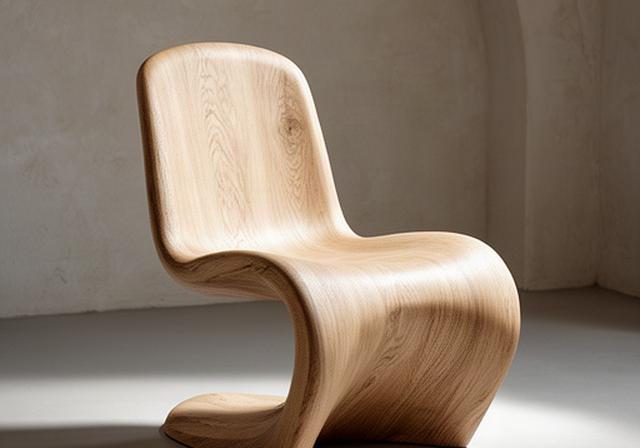 Geschnitzter Stuhl Sissach aus Wildeiche mit geschwungener ergonomischer Sitzfläche